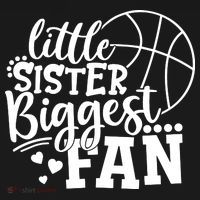 Little Sister Biggest Fan Basketball Gift Tote Bag thumb 4