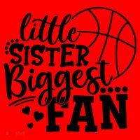 Little Sister Biggest Fan Basketball Gift Santa Hat thumb 1
