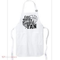 Little Sister Biggest Fan Basketball Gift Apron thumb 0