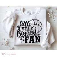 Little Sister Biggest Fan Basketball Gift Sweatshirt thumb 2