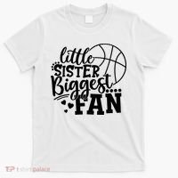 Little Sister Biggest Fan Basketball Gift T-Shirt thumb 0