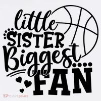 Little Sister Biggest Fan Basketball Gift Bucket Hat thumb 4