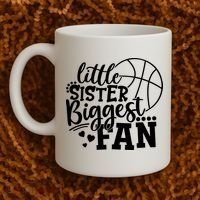 Little Sister Biggest Fan Basketball Gift Coffee Mug thumb 2