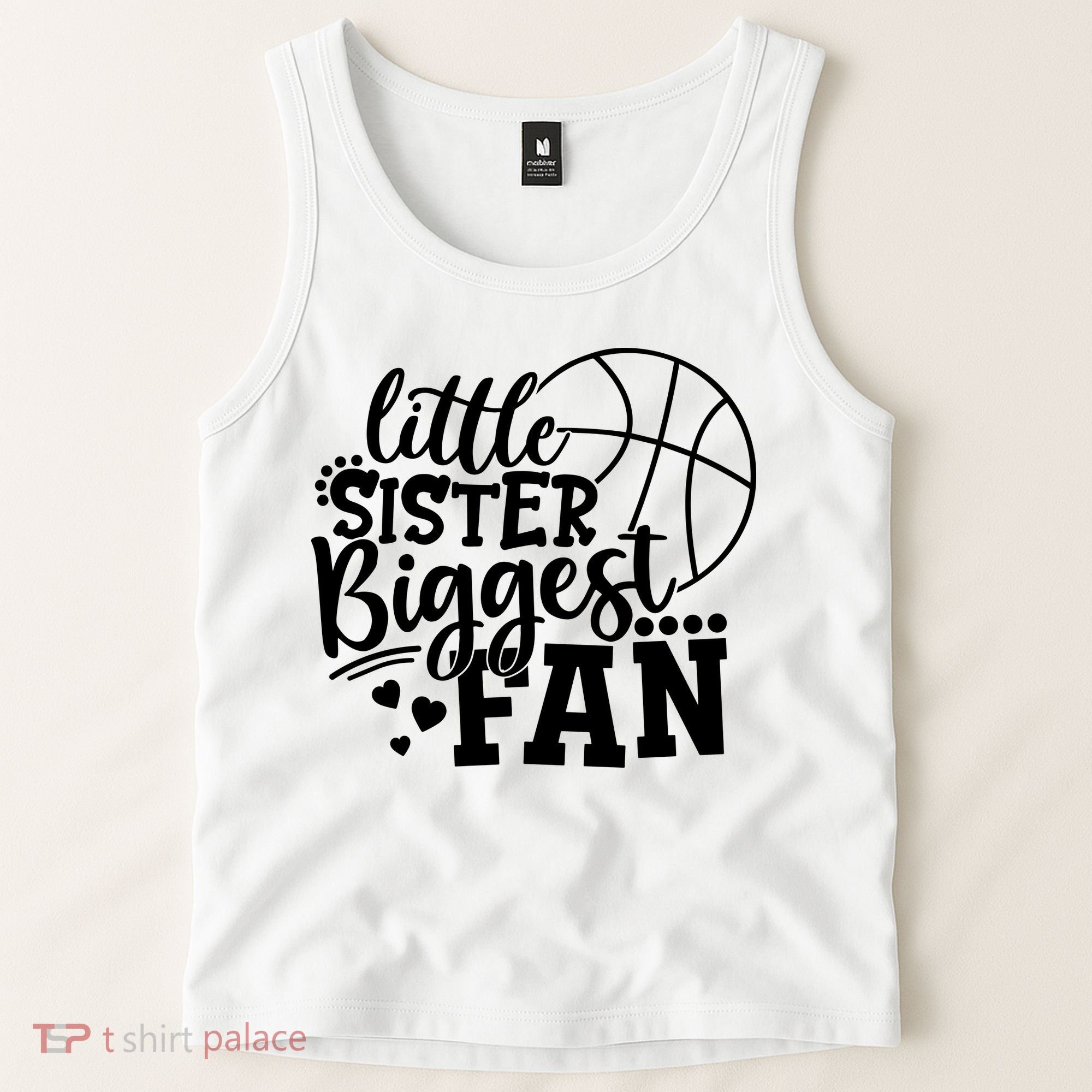 Little Sister Biggest Fan Basketball Gift Tank Top