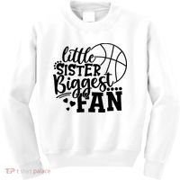 Little Sister Biggest Fan Basketball Gift Kids Sweatshirt thumb 0