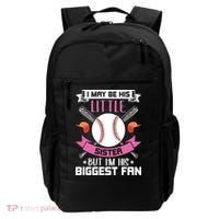 Little Sister But I'm His Biggest Fan Baseball Lover Gift Backpack thumb 0