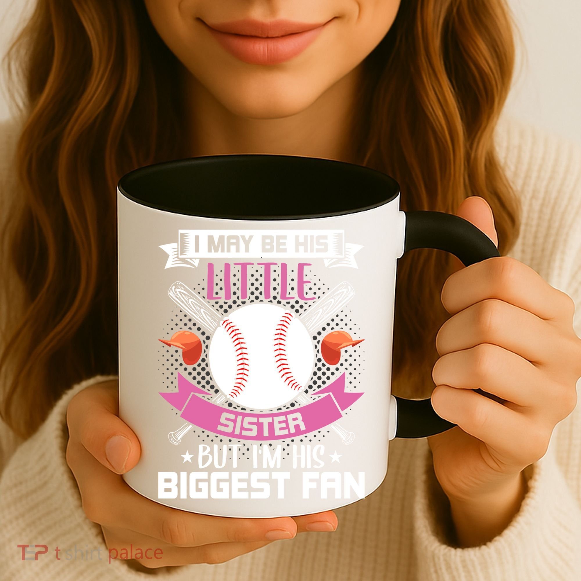 Little Sister But I'm His Biggest Fan Baseball Lover Gift Coffee Mug