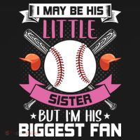 Little Sister But I'm His Biggest Fan Baseball Lover Gift Women's Hoodie thumb 2