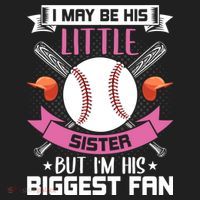 Little Sister But I'm His Biggest Fan Baseball Lover Gift Golf Towel thumb 3