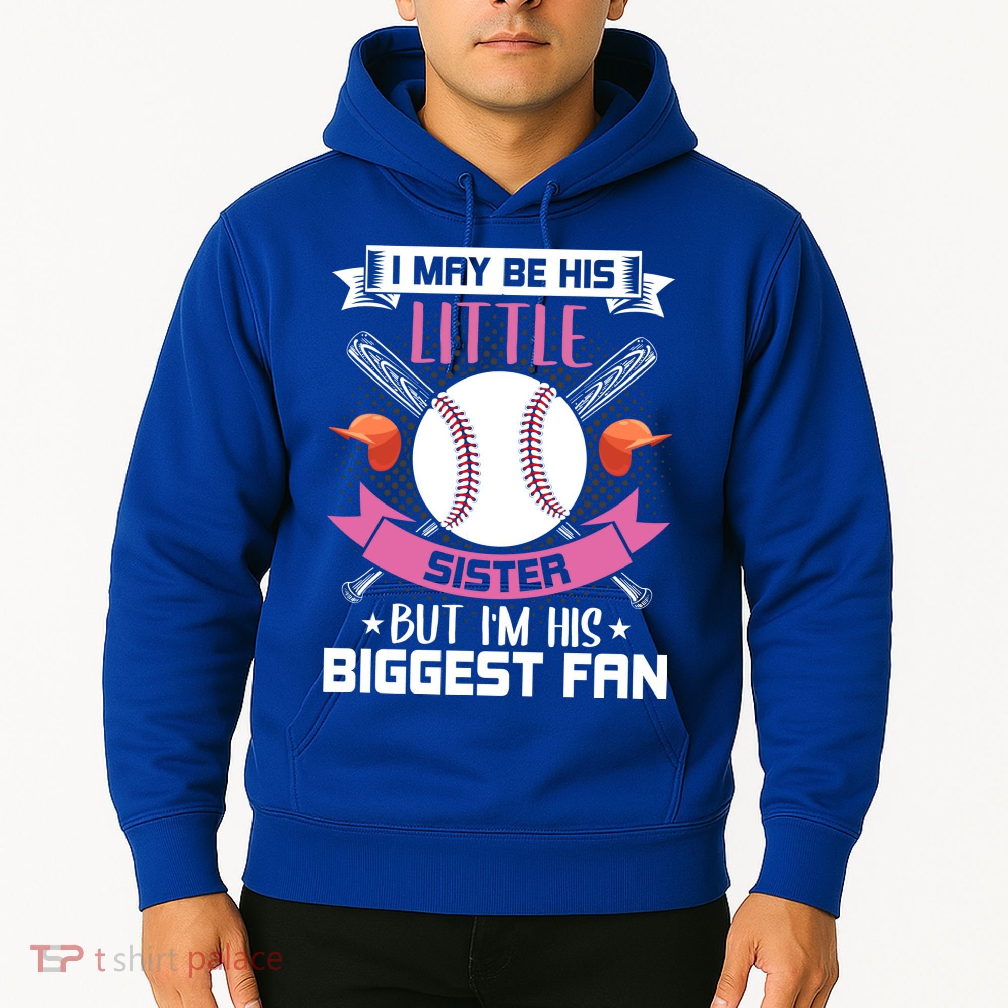 Little Sister But I'm His Biggest Fan Baseball Lover Gift Hoodie
