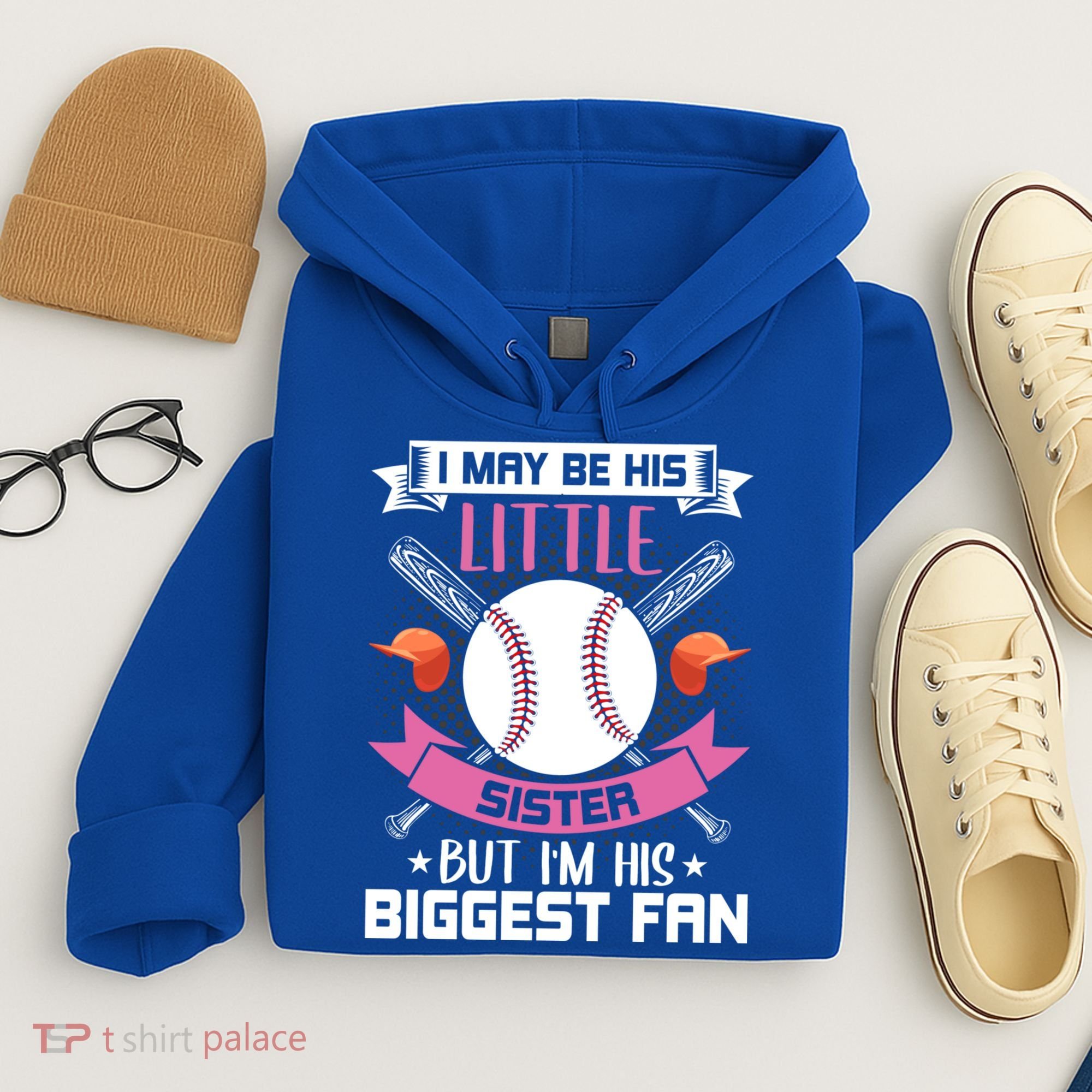 Little Sister But I'm His Biggest Fan Baseball Lover Gift Hoodie