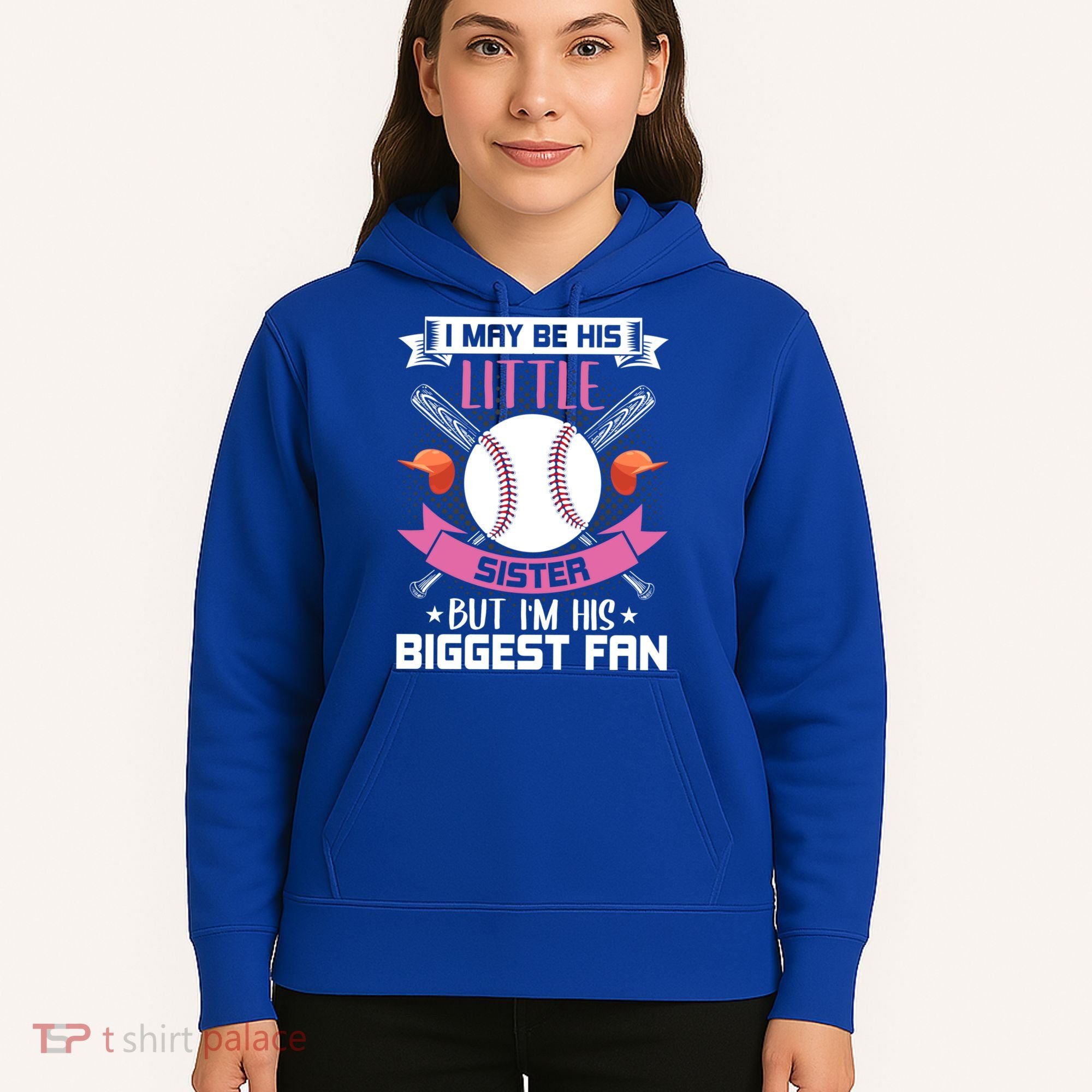 Little Sister But I'm His Biggest Fan Baseball Lover Gift Hoodie
