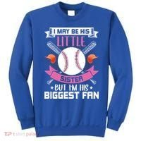 Little Sister But I'm His Biggest Fan Baseball Lover Gift Sweatshirt thumb 0