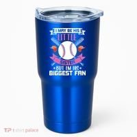 Little Sister But I'm His Biggest Fan Baseball Lover Gift Tumbler thumb 0