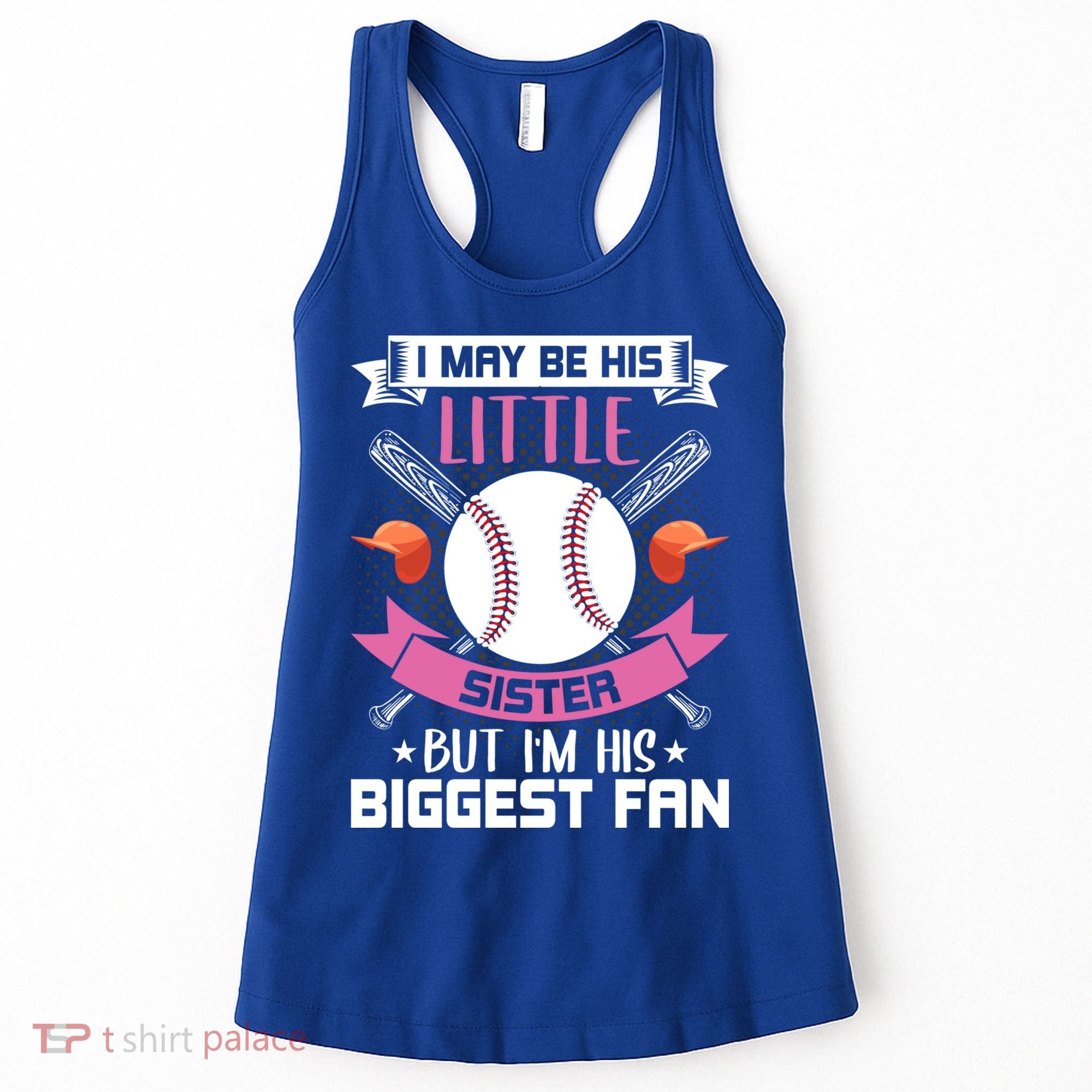 Little Sister But I'm His Biggest Fan Baseball Lover Gift Women's Tank Top