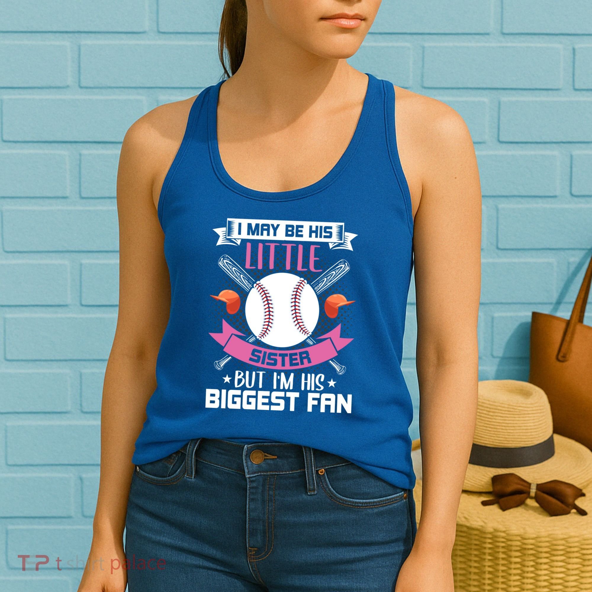 Little Sister But I'm His Biggest Fan Baseball Lover Gift Women's Tank Top