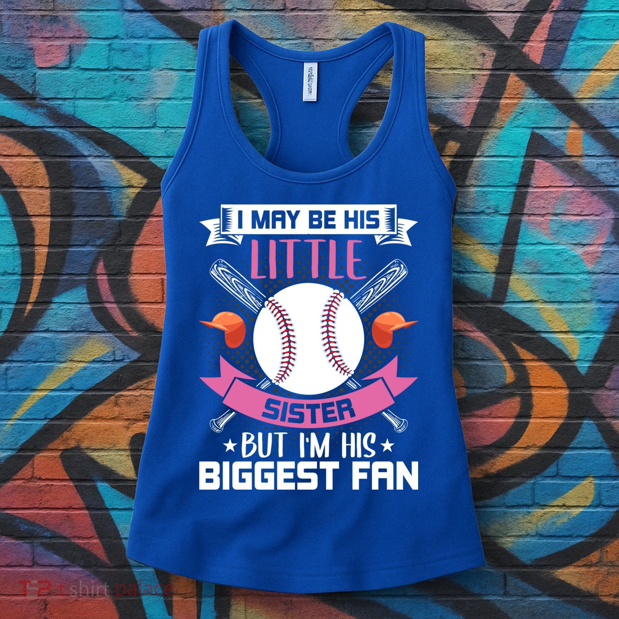 Little Sister But I'm His Biggest Fan Baseball Lover Gift Women's Tank Top