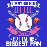 Little Sister But I'm His Biggest Fan Baseball Lover Gift Baby Bodysuit thumb 2