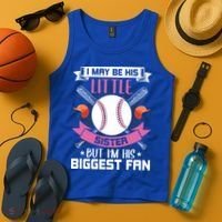 Little Sister But I'm His Biggest Fan Baseball Lover Gift Tank Top thumb 4