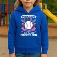 Little Sister But I'm His Biggest Fan Baseball Lover Gift Kids Hoodie thumb 3