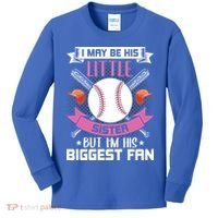 Little Sister But I'm His Biggest Fan Baseball Lover Gift Kids Long Sleeve Shirt thumb 0