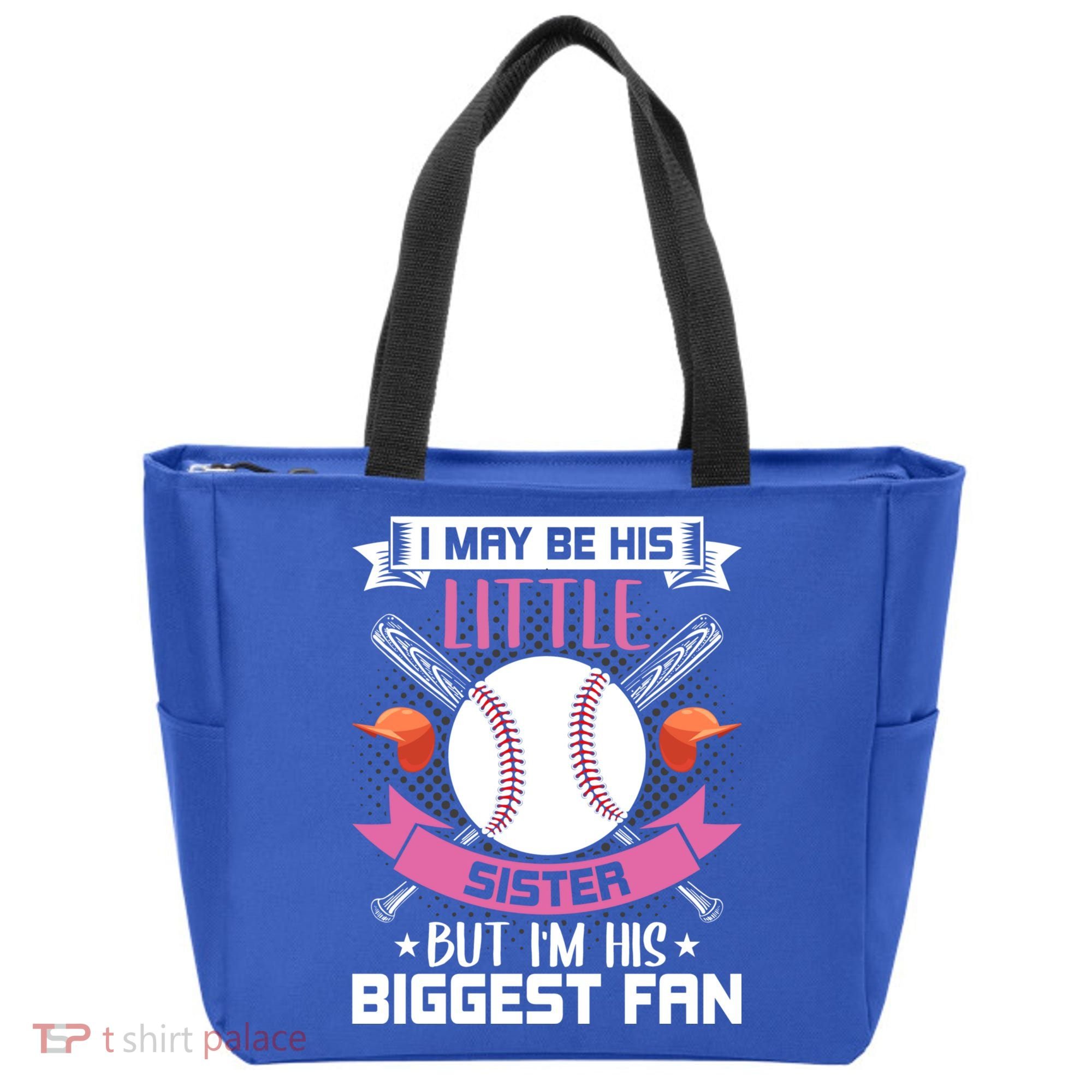 Little Sister But I'm His Biggest Fan Baseball Lover Gift Tote Bag