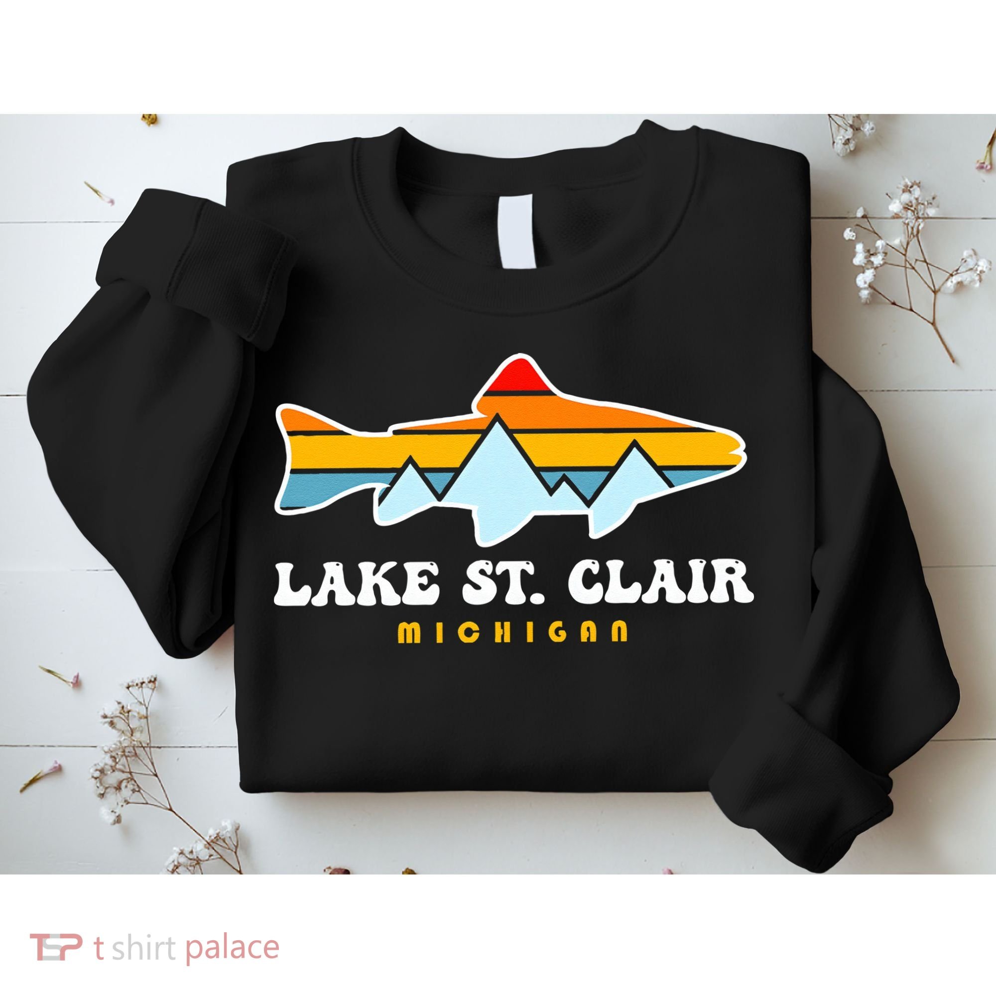 Lake St. Clair Fishing Michigan Fish Sweatshirt