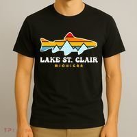 Lake St. Clair Fishing Michigan Fish T-Shirt thumb 3