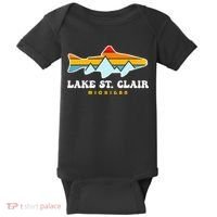 Lake St. Clair Fishing Michigan Fish Baby Bodysuit thumb 0