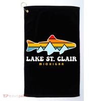 Lake St. Clair Fishing Michigan Fish Golf Towel thumb 0
