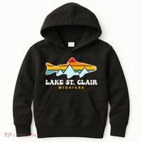 Lake St. Clair Fishing Michigan Fish Kids Hoodie thumb 0
