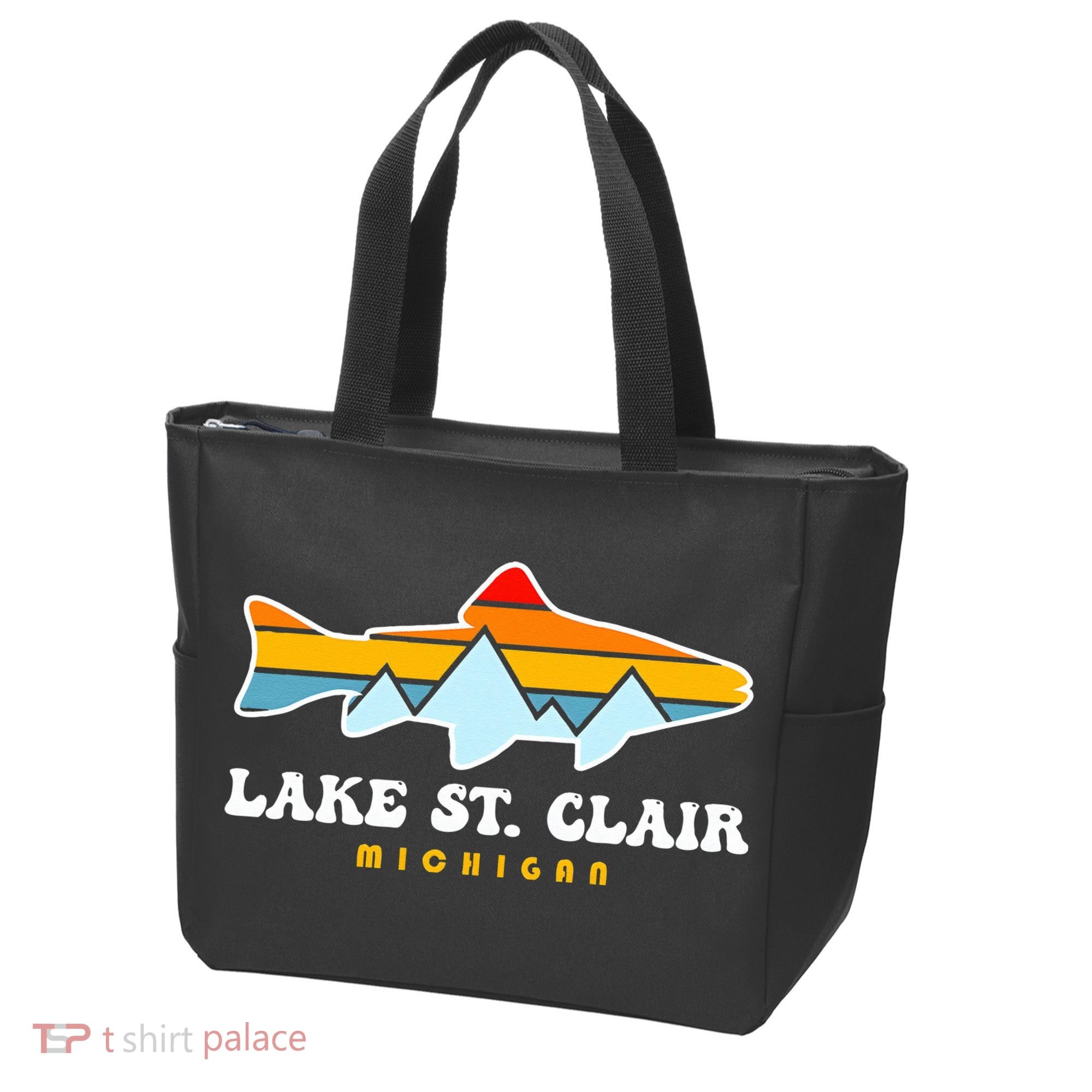 Lake St. Clair Fishing Michigan Fish Tote Bag