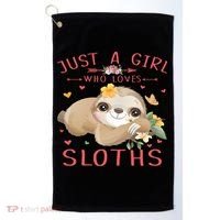 Loves Sloths Cute Sloth Lover Golf Towel thumb 0