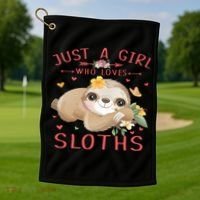 Loves Sloths Cute Sloth Lover Golf Towel thumb 1