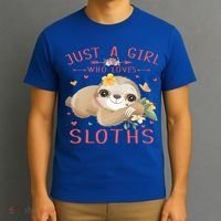 Loves Sloths Cute Sloth Lover T-Shirt thumb 3