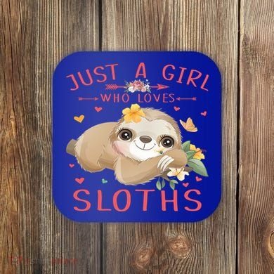 Loves Sloths Cute Sloth Lover Coaster