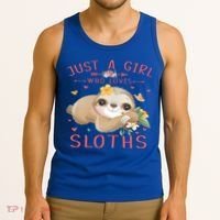 Loves Sloths Cute Sloth Lover Tank Top thumb 3