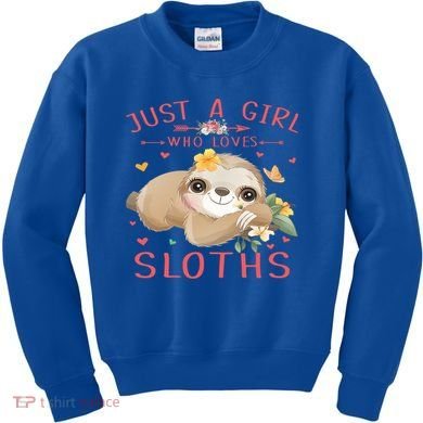 Loves Sloths Cute Sloth Lover Kids Sweatshirt