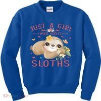 Loves Sloths Cute Sloth Lover Kids Sweatshirt thumb 0