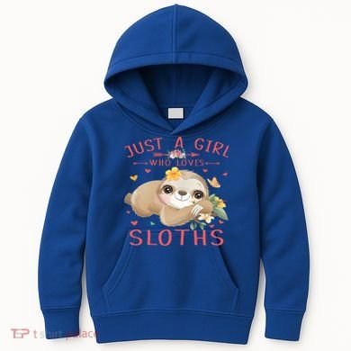 Loves Sloths Cute Sloth Lover Kids Hoodie