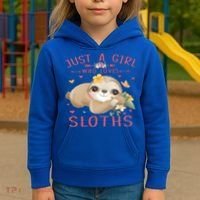 Loves Sloths Cute Sloth Lover Kids Hoodie thumb 3