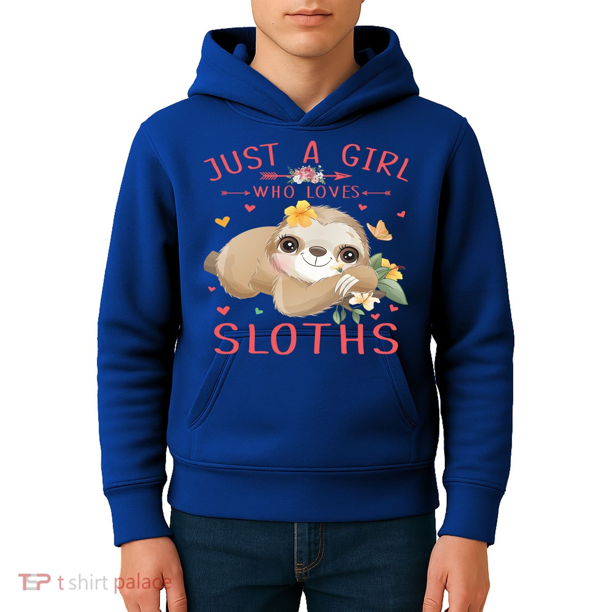 Loves Sloths Cute Sloth Lover Kids Hoodie
