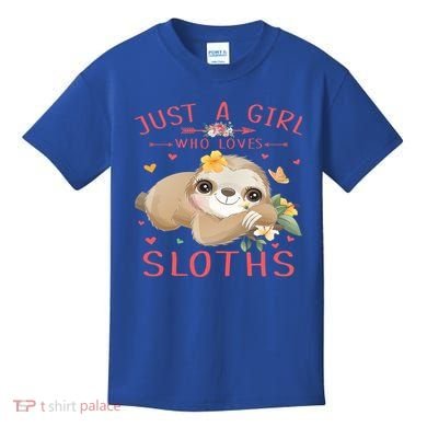 Loves Sloths Cute Sloth Lover Kids T-Shirt
