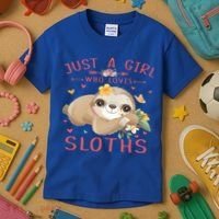 Loves Sloths Cute Sloth Lover Kids T-Shirt thumb 3