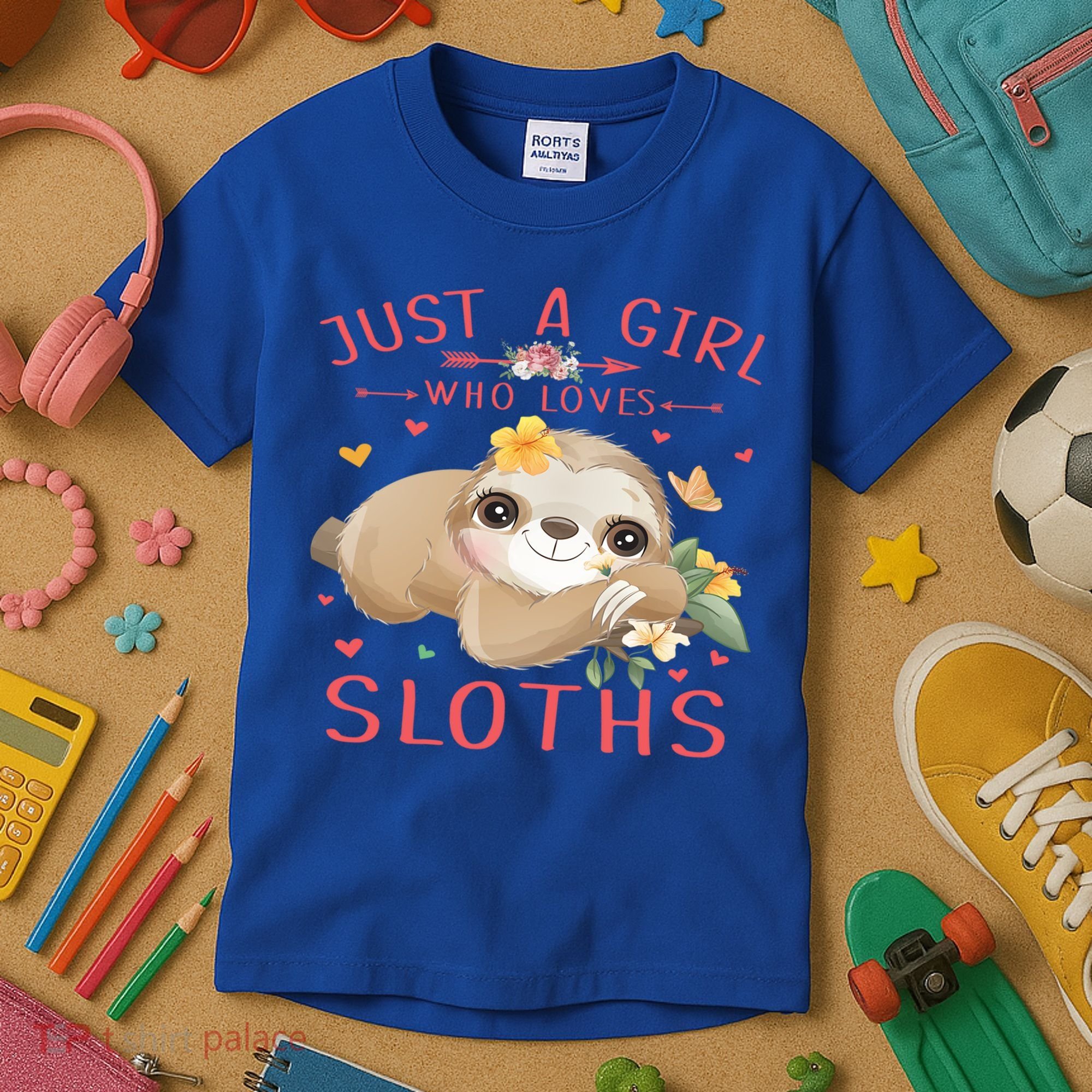 Loves Sloths Cute Sloth Lover Kids T-Shirt