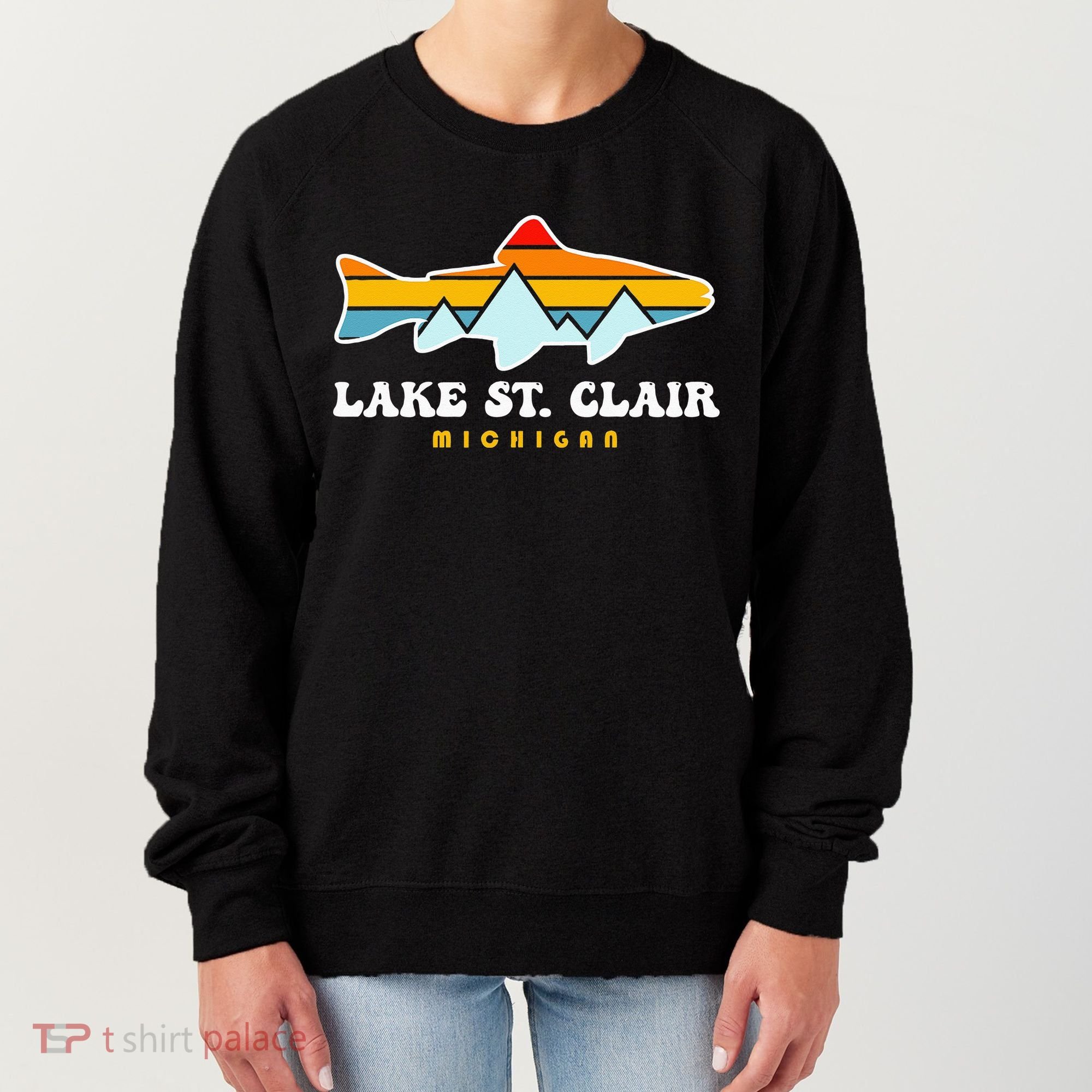 Lake St. Clair Fishing Michigan Fish Women's Sweatshirt