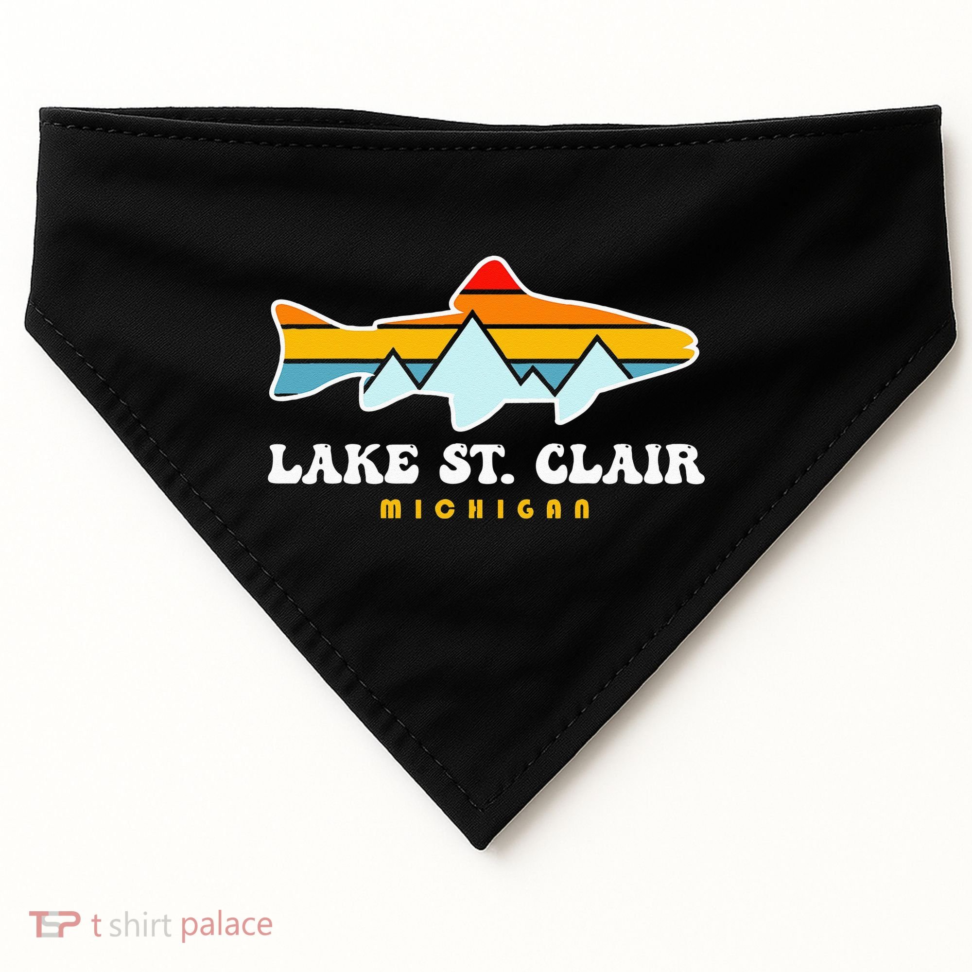 Lake St. Clair Fishing Michigan Fish USA-Made Doggie Bandana