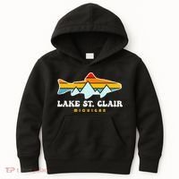 Lake St. Clair Fishing Michigan Fish Kids Hoodie thumb 0