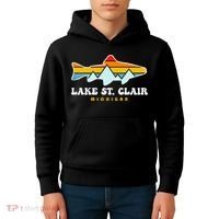 Lake St. Clair Fishing Michigan Fish Kids Hoodie thumb 4