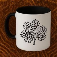 Leopard Shamrock Cute Lucky Clover St Patrick's Day Irish Coffee Mug thumb 2